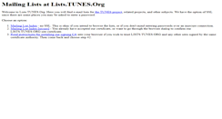 Desktop Screenshot of lists.tunes.org