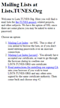 Mobile Screenshot of lists.tunes.org